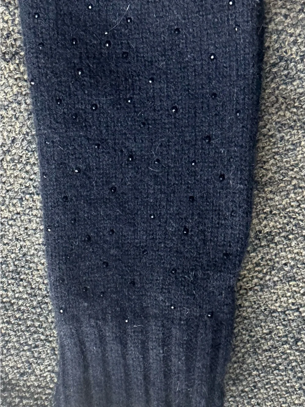 Cashmere Project Black Cashmere Rhinestone fingerless gloves